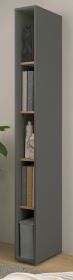 Aktenregal Center in grau matt und Wotan Eiche Standregal fr Homeoffice und Bro 20 x 200 cm