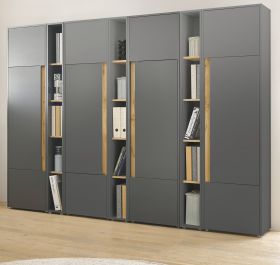 Aktenschrank Set Center in grau mit Wotan Eiche 4x Schrank und 3x Regal Büro Homeoffice 260 cm Aktenschrank Set Center in grau mit Wotan Eiche 4x Schrank und 3x Regal Büro Homeoffice 260 cm