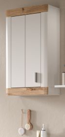Badezimmer Hängeschrank Sopela weiß und Nox Eiche Landhaus Badschrank 45 x 76 cm, Soft-Close Badezimmer Hängeschrank Sopela weiß und Nox Eiche Landhaus Badschrank 45 x 76 cm, Soft-Close