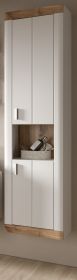 Badezimmer Hochschrank Sopela weiß und Nox Eiche Landhaus Hängeschrank 45 x 172 cm, Soft-Close Badezimmer Hochschrank Sopela weiß und Nox Eiche Landhaus Hängeschrank 45 x 172 cm, Soft-Close