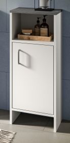 Badezimmer Kommode Angeles in weiß und Rauchsilber grau Badschrank 32 x 82 cm Badezimmer Kommode Angeles in weiß und Rauchsilber grau Badschrank 32 x 82 cm