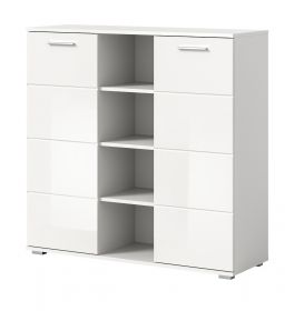 Flurkommode Grazie in weiß Hochglanz Schuhschrank 110 x 108 cm Flurkommode Grazie in weiß Hochglanz Schuhschrank 110 x 108 cm