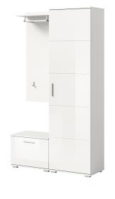Garderobe Set 3-teilig Grazie in weiß Hochglanz Garderobenkombination 110 x 191 cm Garderobe Set 3-teilig Grazie in weiß Hochglanz Garderobenkombination 110 x 191 cm