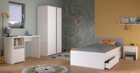 Parisot Kinder- und Jugendzimmer Pirouette23 in wei mit grau oder rosa Komplett-Set 4-teilig