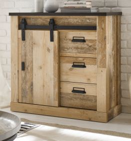 Kommode Stove in Used Wood hell und anthrazit Sideboard 93 x 91 cm Kommode Stove in Used Wood hell und anthrazit Sideboard 93 x 91 cm