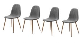 4 x Stuhl Lenja in grau Cord 4-Fußstuhl Küchen- und Esszimmerstuhl 4er Set 4 x Stuhl Lenja in grau Cord 4-Fußstuhl Küchen- und Esszimmerstuhl 4er Set