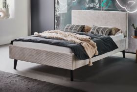 Polsterbett Isola in Beige Cord Einzelbett Liegeflche 140 x 200 cm