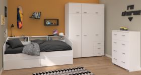 Parisot Kinder- und Jugendzimmer Sleep41 in weiß Komplett-Set 3-teilig mit Stauraumbett, Kleiderschrank und Kommode Parisot Kinder- und Jugendzimmer Sleep41 in weiß Komplett-Set 3-teilig mit Stauraumbett, Kleiderschrank und Kommode