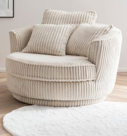 Drehsessel Comfy in wollweiß Mega Cord XL, Loveseat 360° inklusive 3x Kissen Drehsessel Comfy in wollweiß Mega Cord XL, Loveseat 360° inklusive 3x Kissen