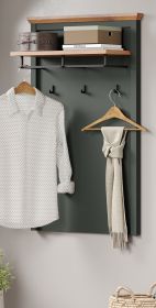 Garderobenpaneel Stanton in grün und Evoke Eiche Landhaus Wandgarderobe 77 x 123 cm Garderobenpaneel Stanton in grün und Evoke Eiche Landhaus Wandgarderobe 77 x 123 cm