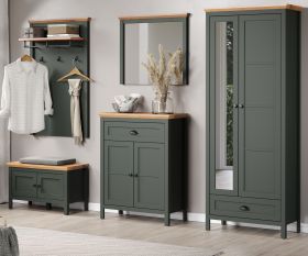 Garderobe Set 5-teilig Stanton in grün und Evoke Eiche Landhaus Garderobenkombination 261 x 198 cm Garderobe Set 5-teilig Stanton in grün und Evoke Eiche Landhaus Garderobenkombination 261 x 198 cm