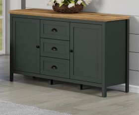 Sideboard Stanton in gr�n und Evoke Eiche Landhaus Wohn- und Esszimmer Kommode 146 x 86 cm