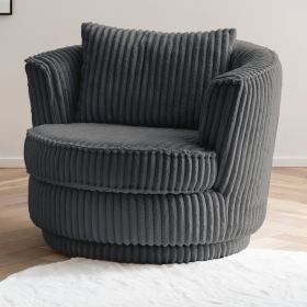 Drehsessel Comfy in grau Mega-Cord Sessel 360° drehbar inklusive Kissen Drehsessel Comfy in grau Mega-Cord Sessel 360° drehbar inklusive Kissen
