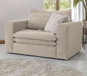 Loveseat Sessel Pesaro in beige Cord Loungesessel 125 cm Loveseat Sessel Pesaro in beige Cord Loungesessel 125 cm
