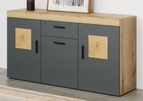 Sideboard Tyler in grau und Evoke Eiche Wohn- und Esszimmer Kommode 160 cm Sideboard Tyler in grau und Evoke Eiche Wohn- und Esszimmer Kommode 160 cm