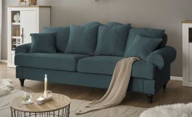 Sofa Adelina in blaugrün Landhaus Couch 3,5-Sitzer 230 cm Sofa Adelina in blaugrün Landhaus Couch 3,5-Sitzer 230 cm