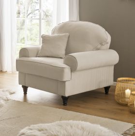 Sessel Adelina in beige Landhaus Loungesessel 110 cm Sessel Adelina in beige Landhaus Loungesessel 110 cm