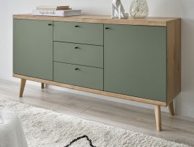 Sideboard Juna in Salbei und Evoke Eiche Kommode skandinavisch 160 x 83 cm Sideboard Juna in Salbei und Evoke Eiche Kommode skandinavisch 160 x 83 cm
