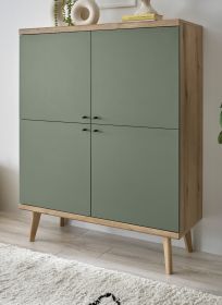 Highboard Juna in Salbei und Evoke Eiche Kommode skandinavisch 107 x 134 cm Highboard Juna in Salbei und Evoke Eiche Kommode skandinavisch 107 x 134 cm